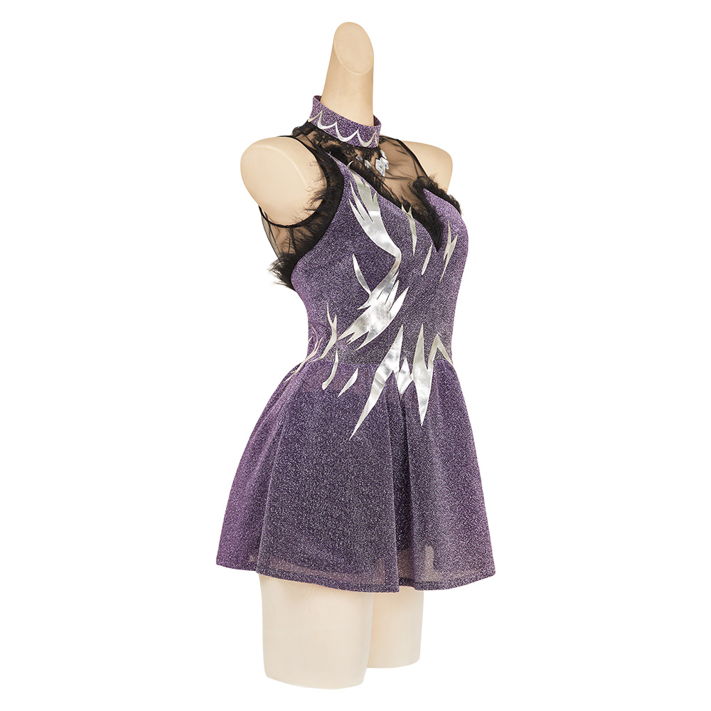 Medalist Hikaru Kamisaki Women Purple Dress Outfits Halloween Carnival Cosplay Costume