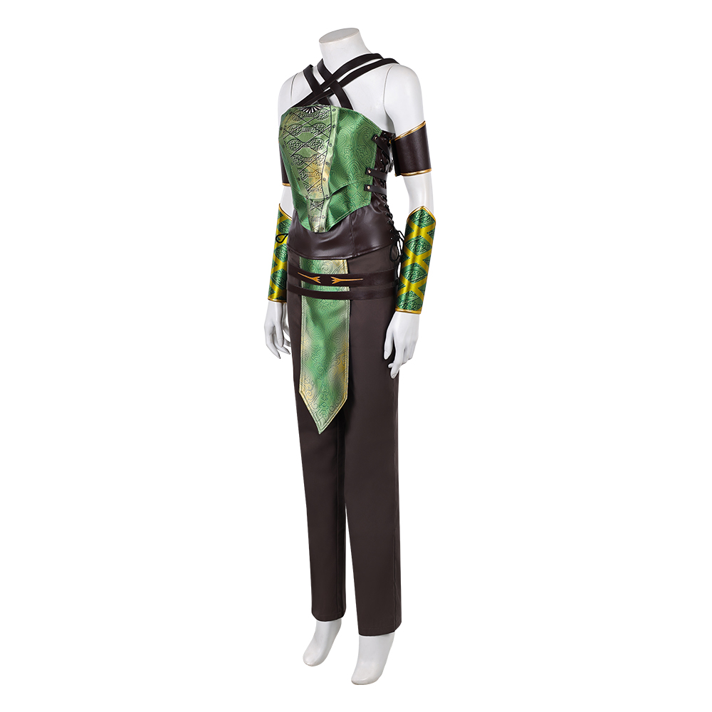 Movie Mortal Kombat 2 Jade Women Green Outfit Halloween Carnival Cosplay Costume
