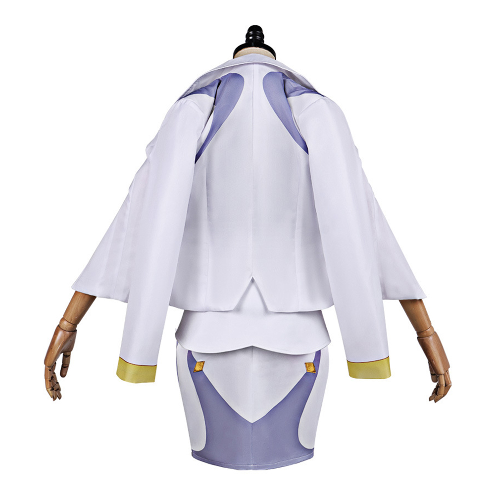 Overwatch Domina Women White Outfit Halloween Carnival Cosplay Costume