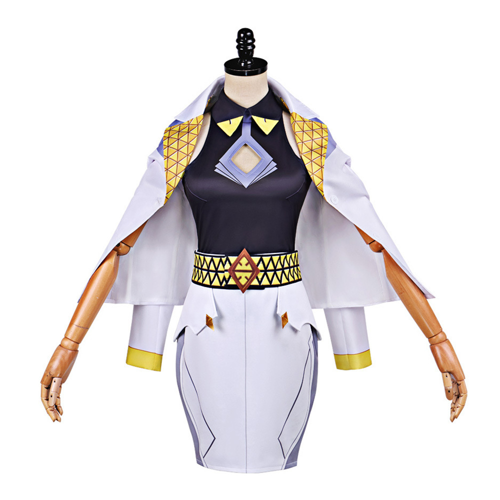Overwatch Domina Women White Outfit Halloween Carnival Cosplay Costume