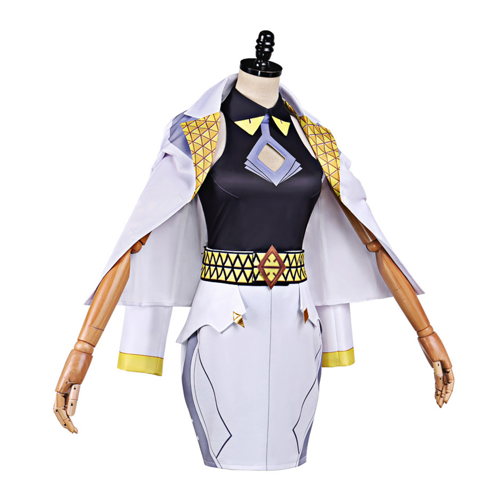 Overwatch Domina Women White Outfit Halloween Carnival Cosplay Costume