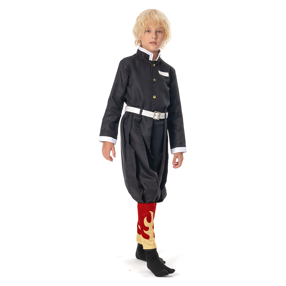 Demon Slayer: Kimetsu no Yaiba Rengoku Kyoujurou Kids Children Coat Pants Cloak Outfits Cosplay Costume Halloween Carnival Suit