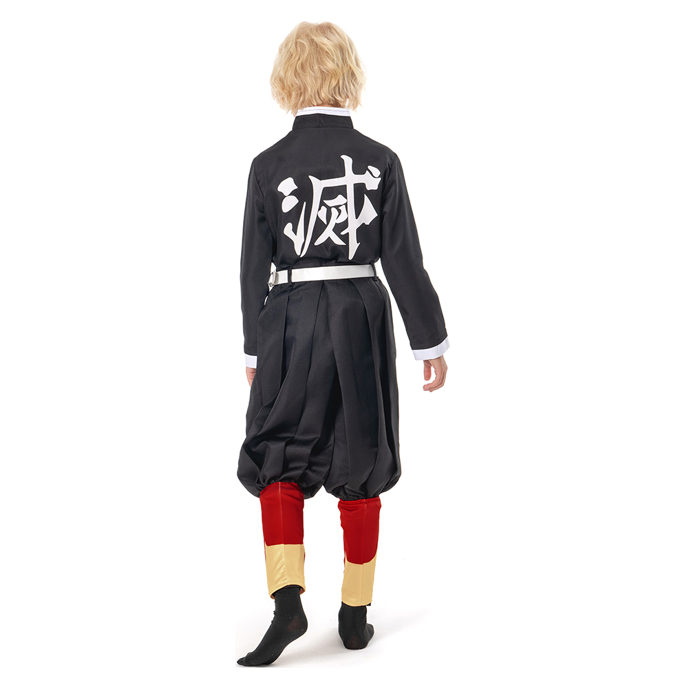 Demon Slayer: Kimetsu no Yaiba Rengoku Kyoujurou Kids Children Coat Pants Cloak Outfits Cosplay Costume Halloween Carnival Suit