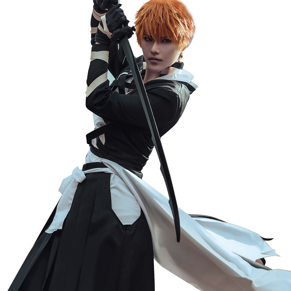 BLEACH - Kurosaki Ichigo Cosplay Costume Coat Outfits Halloween Carnival Suit