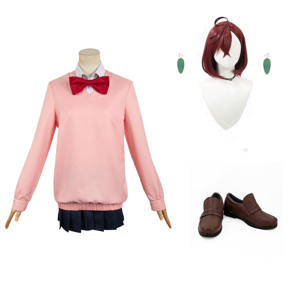 Dandadan 2024 Momo Ayase Women Pink Uniform Outfits Halloween Carnival Suit Cosplay Costume