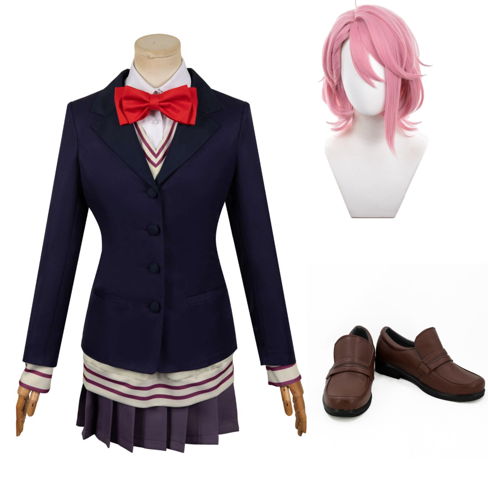 Dandadan Aira Shiratori Women Blue Uniform Dress Outfits Halloween Carnival Suit Cosplay Costume