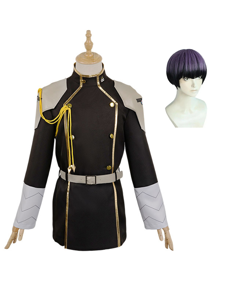 Anime Kaiju No. 8 Soshiro Hoshina Black Coat Belt Set Outfits Halloween Carnival Suit Cosplay Costume