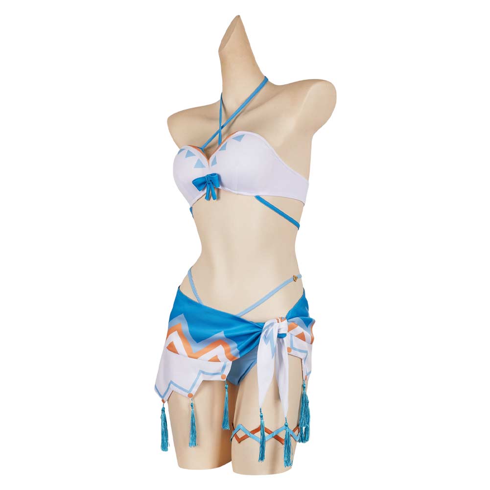 Genshin Impact Lumine 2 Pics Swimsuit Outfit Halloween Carnival Cosplay Costume