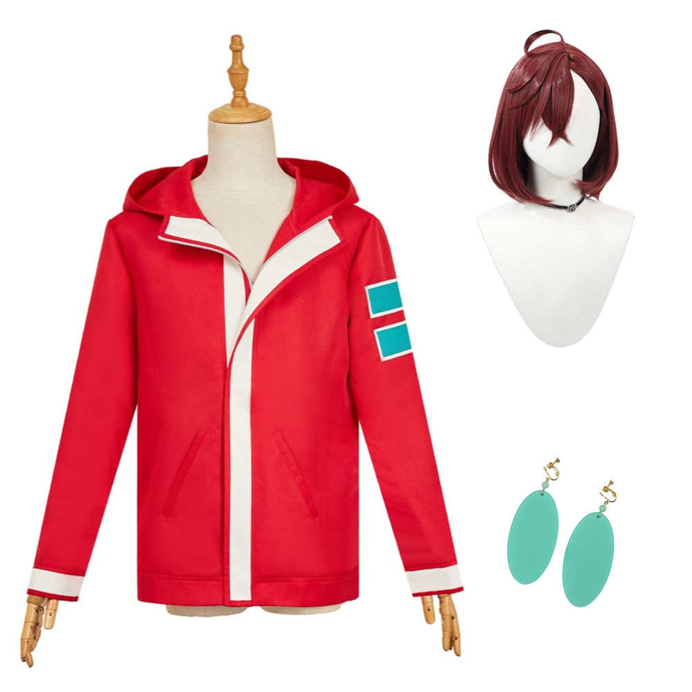 Dandadan Momo Ayase Red Jacket Outfits Halloween Carnival Cosplay Costume