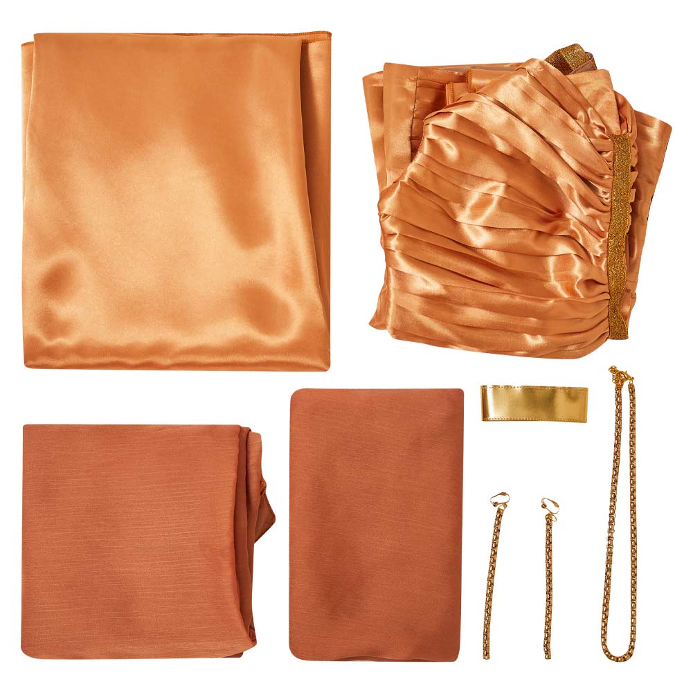 Andor Season 2 Mon Mothma Golden Veil Gown Set Halloween Carnival Party Cosplay Costume