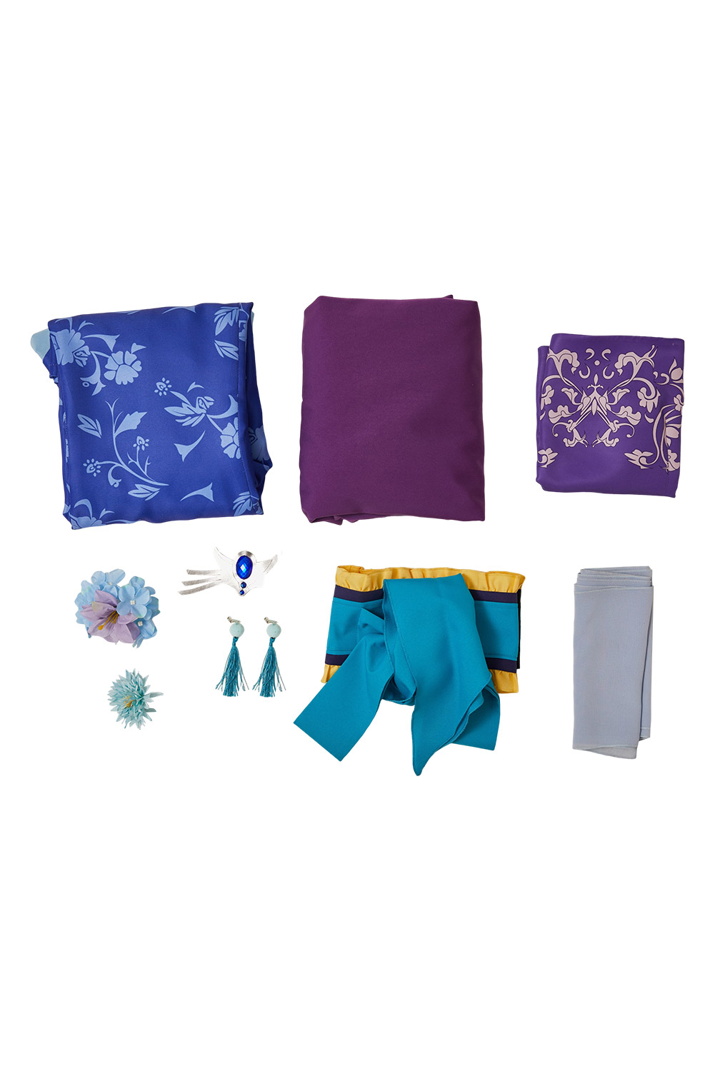 The Apothecary Diaries Lady Lihua Blue Printed Hanfu Outfit Halloween Carnival Party Cosplay Costume