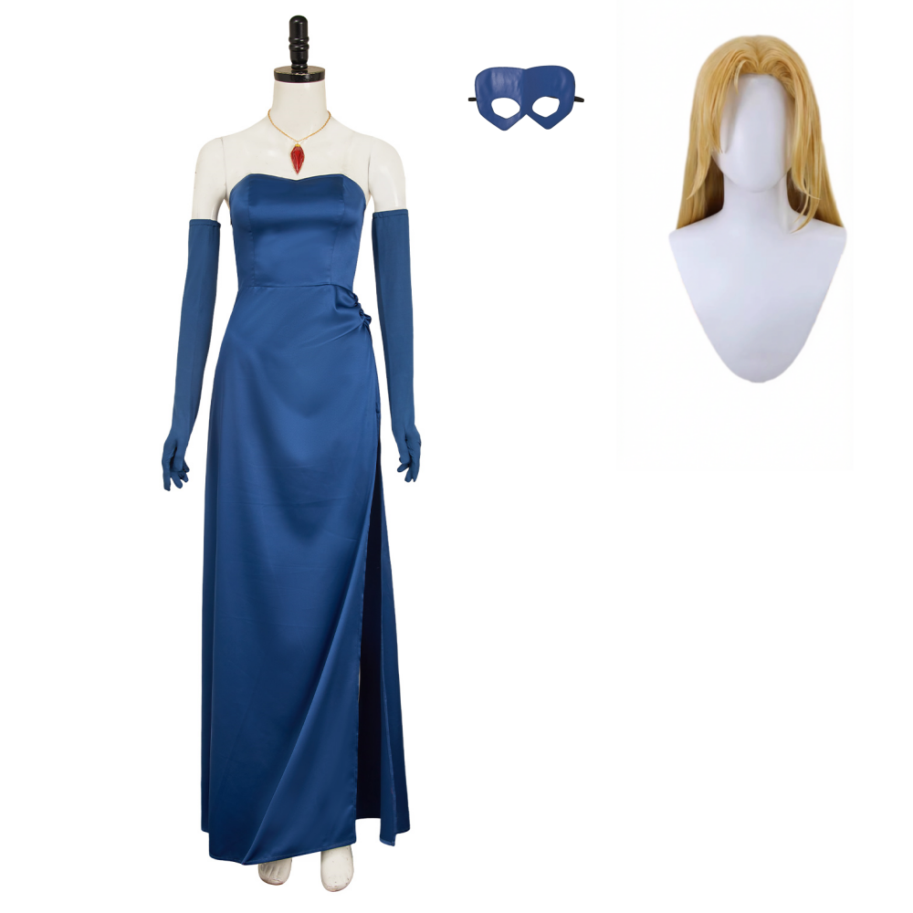Dispatch Blonde Blazer Blue Dress Outfits Halloween Carnival Cosplay Costume