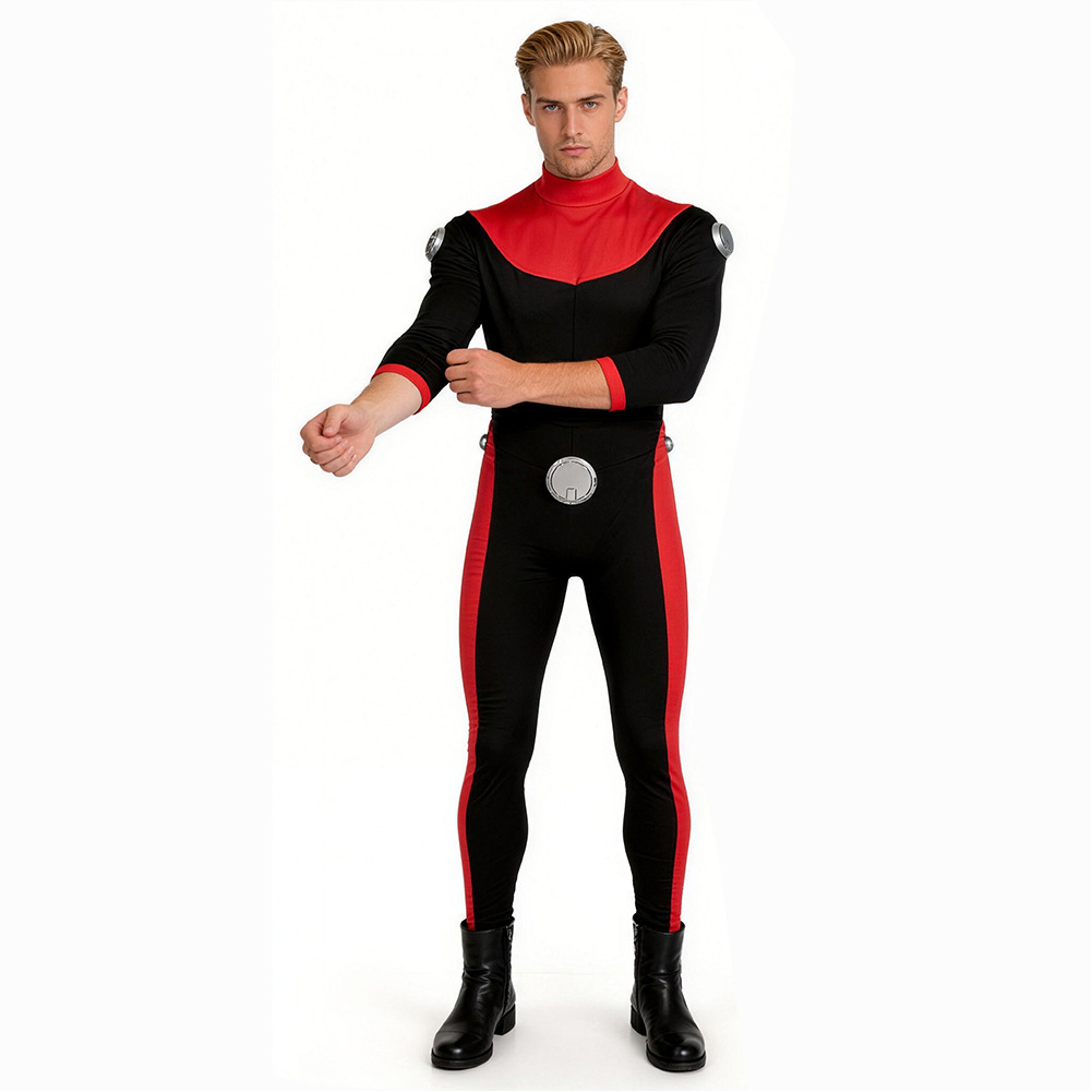 Invincible Scott Red and Black Jumpsuit Outfits Halloween Carnival Cosplay Costume