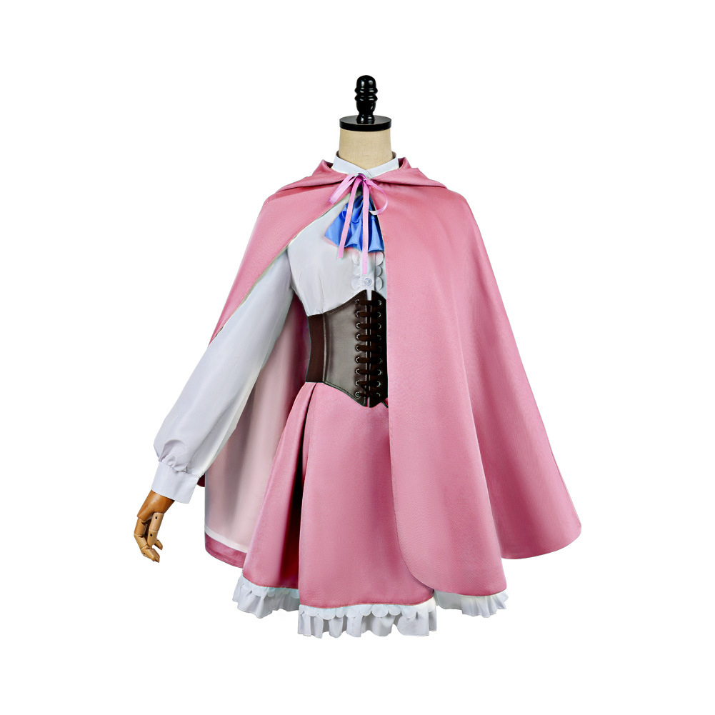 Season 4 Rem Women Pink Outfit with Cape Outfits Halloween Carnival Cosplay Costume