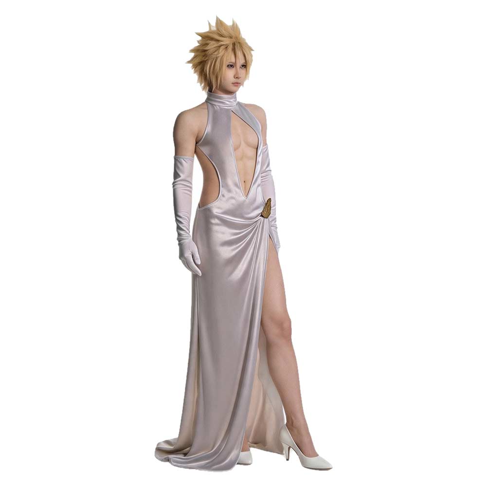 Final Fantasy Cloud Strife White Dress Outfits Halloween Carnival Cosplay Costume