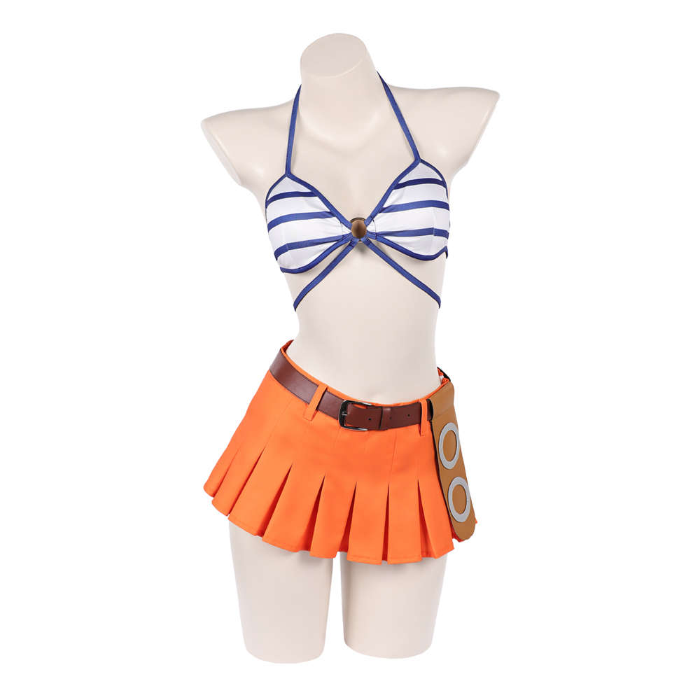 Nami Blue and White Swimsuit Outfits Halloween Carnival Cosplay Costume
