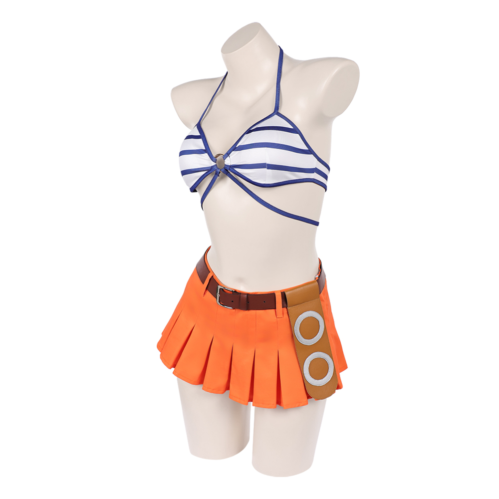 Nami Blue and White Swimsuit Outfits Halloween Carnival Cosplay Costume