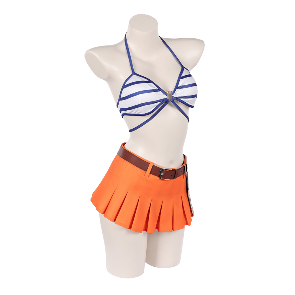 Nami Blue and White Swimsuit Outfits Halloween Carnival Cosplay Costume
