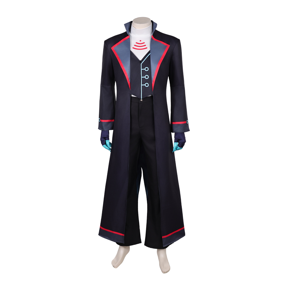 Hazbin Hotel Season 2 Vox Black Long Trench Coat Outfit Halloween Carnival Cosplay Costume