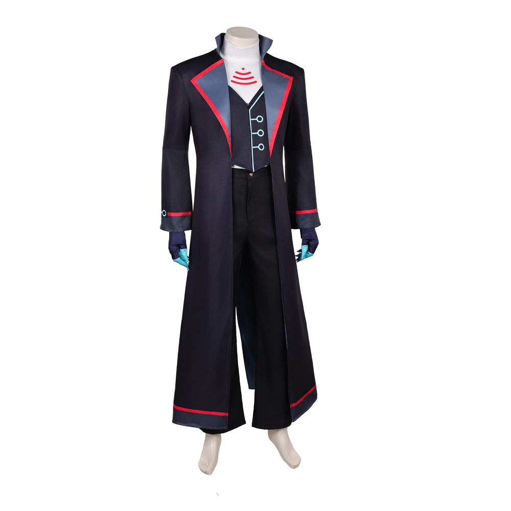 Hazbin Hotel Season 2 Vox Black Long Trench Coat Outfit Halloween Carnival Cosplay Costume