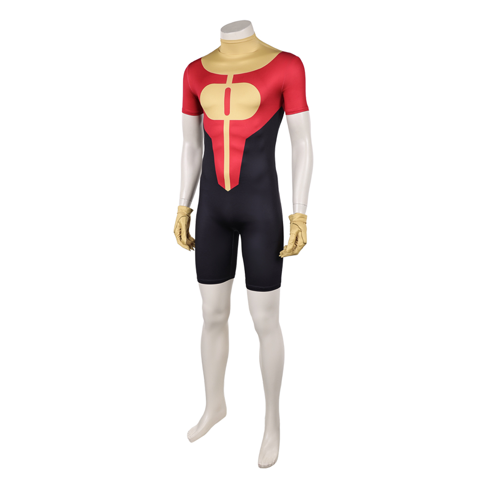 Invincible Oliver Grayson Red Jumpsuit Outfits Halloween Carnival Cosplay Costume