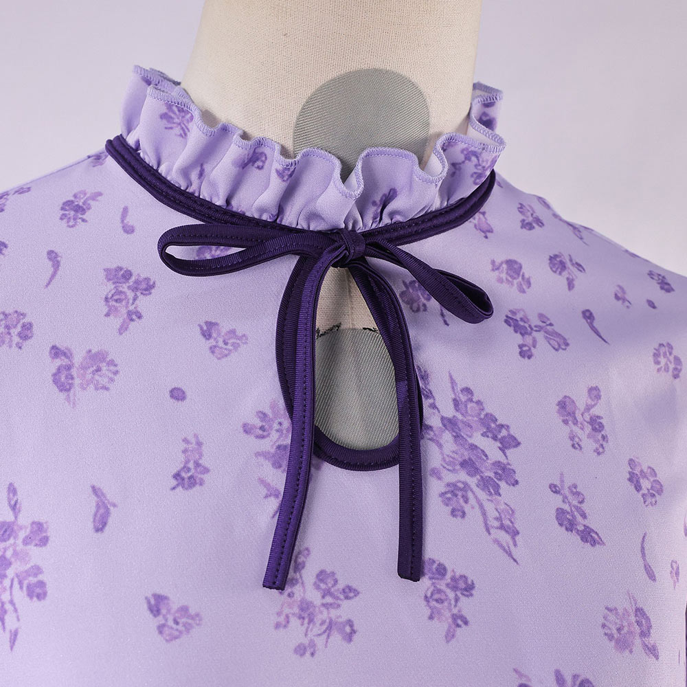Frieren: Beyond Journey‘s End Fern Date Women Purple Dress Outfits Cosplay Costume