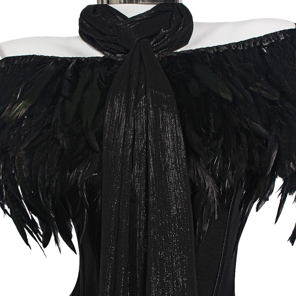 Padme Amidala Black Fishtail Dress Outfit Halloween Carnival Cosplay Costume