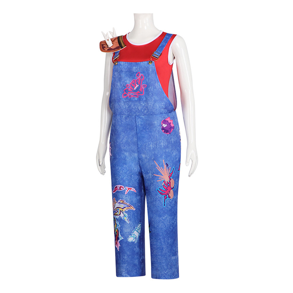 Forgotten Island Jo Women Blue Overalls Outfit Halloween Carnival Cosplay Costume