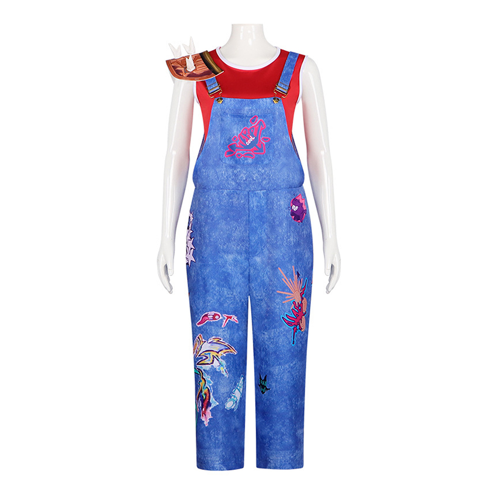Forgotten Island Jo Women Blue Overalls Outfit Halloween Carnival Cosplay Costume