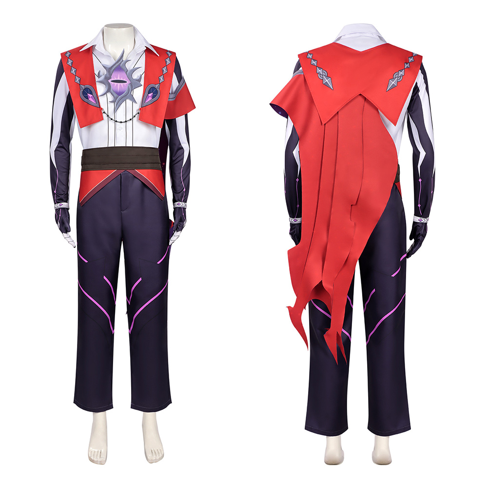 Roco Kingdom: World Enzo Red and Purple Outfit Halloween Carnival Cosplay Costume