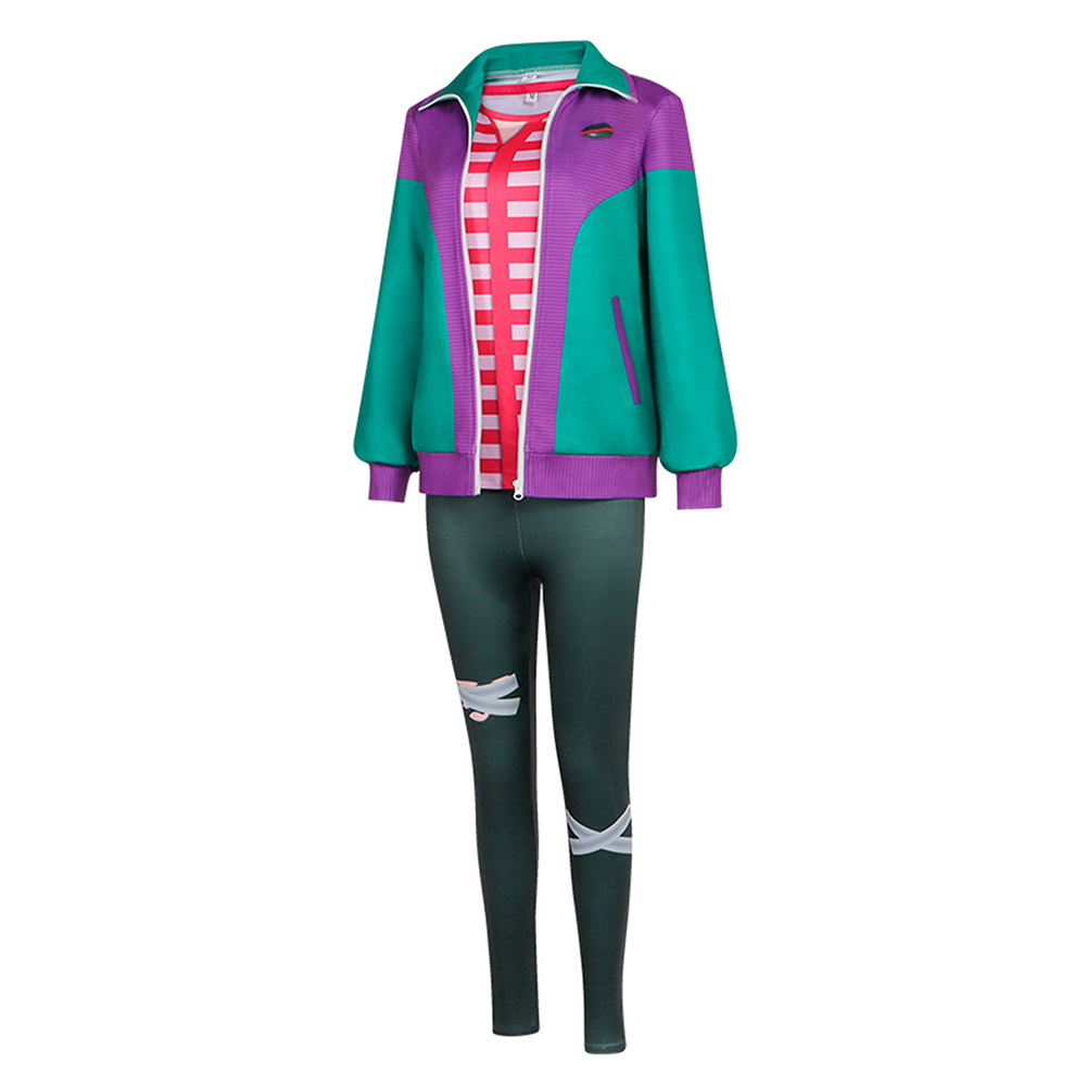 Forgotten Island Risa Women Green Coat Outfit Halloween Carnival Cosplay Costume