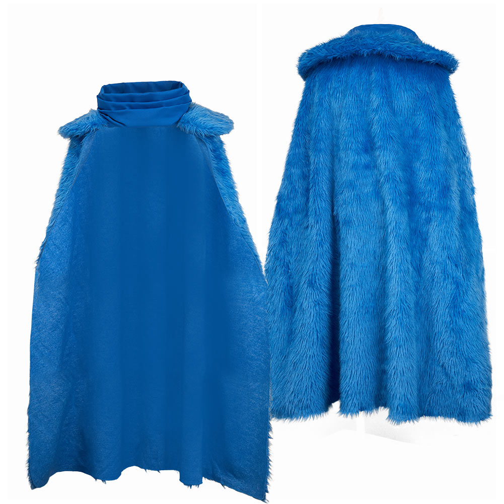 One Piece Sanji Blue Plush Cloak Halloween Carnival Cosplay Costume