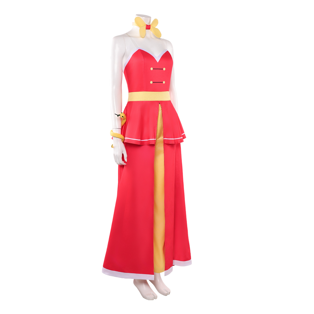 Hazbin Hotel Season 2 Charlie Red Slit Dress Outfit Halloween Carnival Cosplay Costume