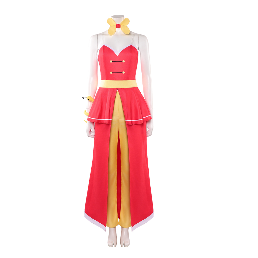 Hazbin Hotel Season 2 Charlie Red Slit Dress Outfit Halloween Carnival Cosplay Costume