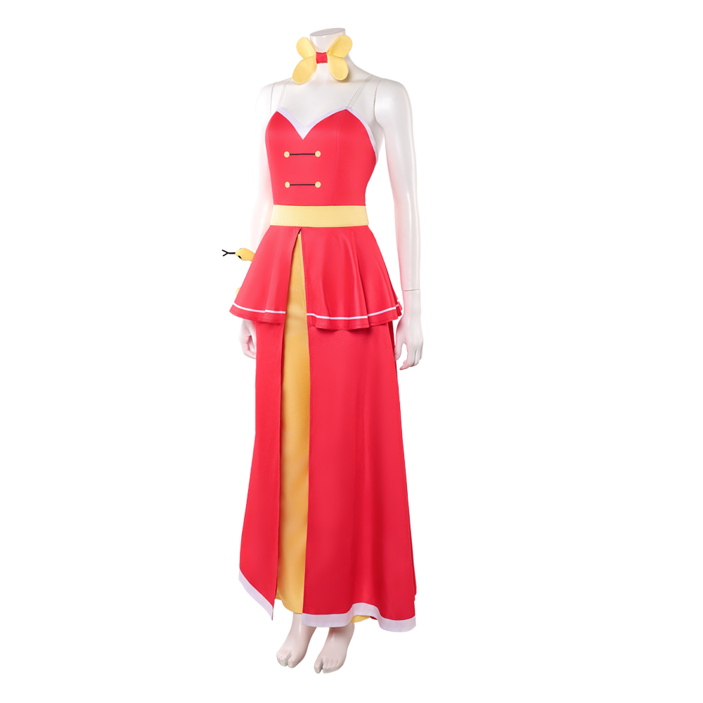Hazbin Hotel Season 2 Charlie Red Slit Dress Outfit Halloween Carnival Cosplay Costume