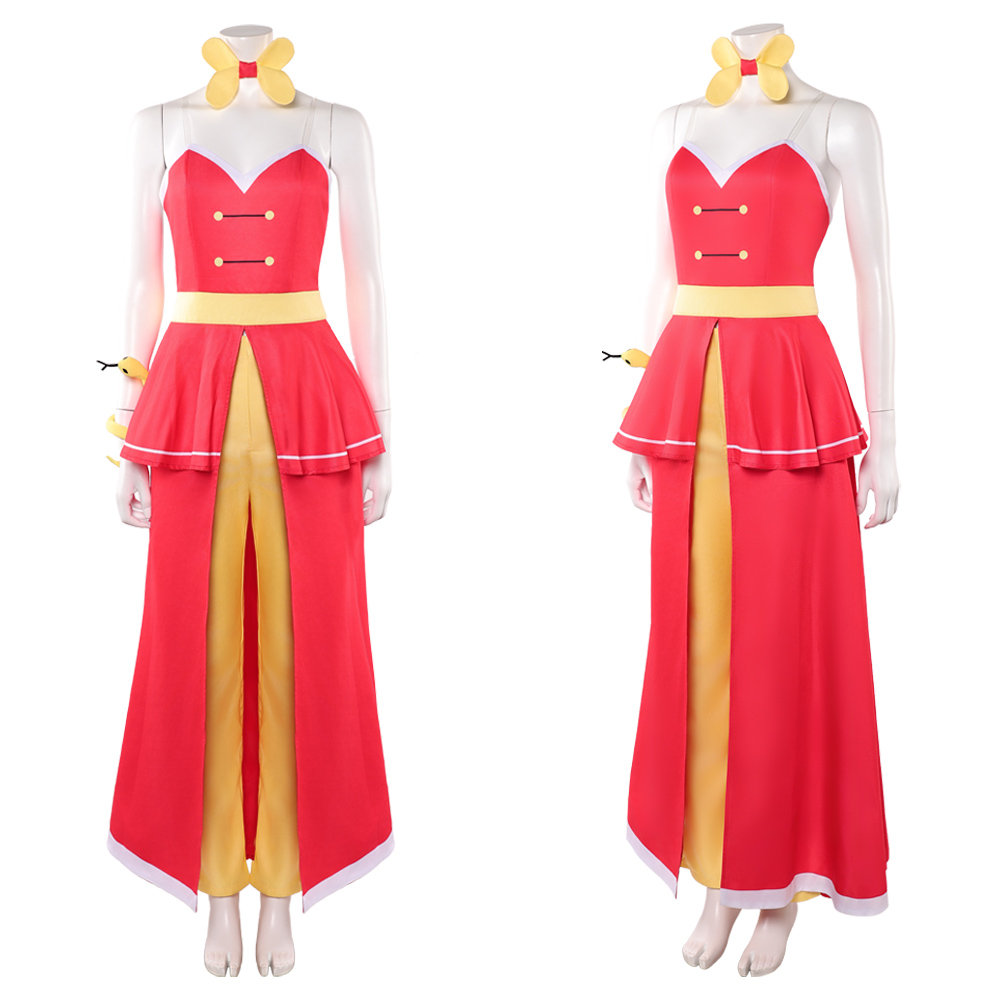 Hazbin Hotel Season 2 Charlie Red Slit Dress Outfit Halloween Carnival Cosplay Costume