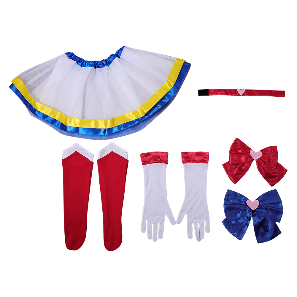 Sailor Moon Usagi Tsukino Kids Children Girl Tutu Skirt Set Carnival Halloween Cosplay Costume