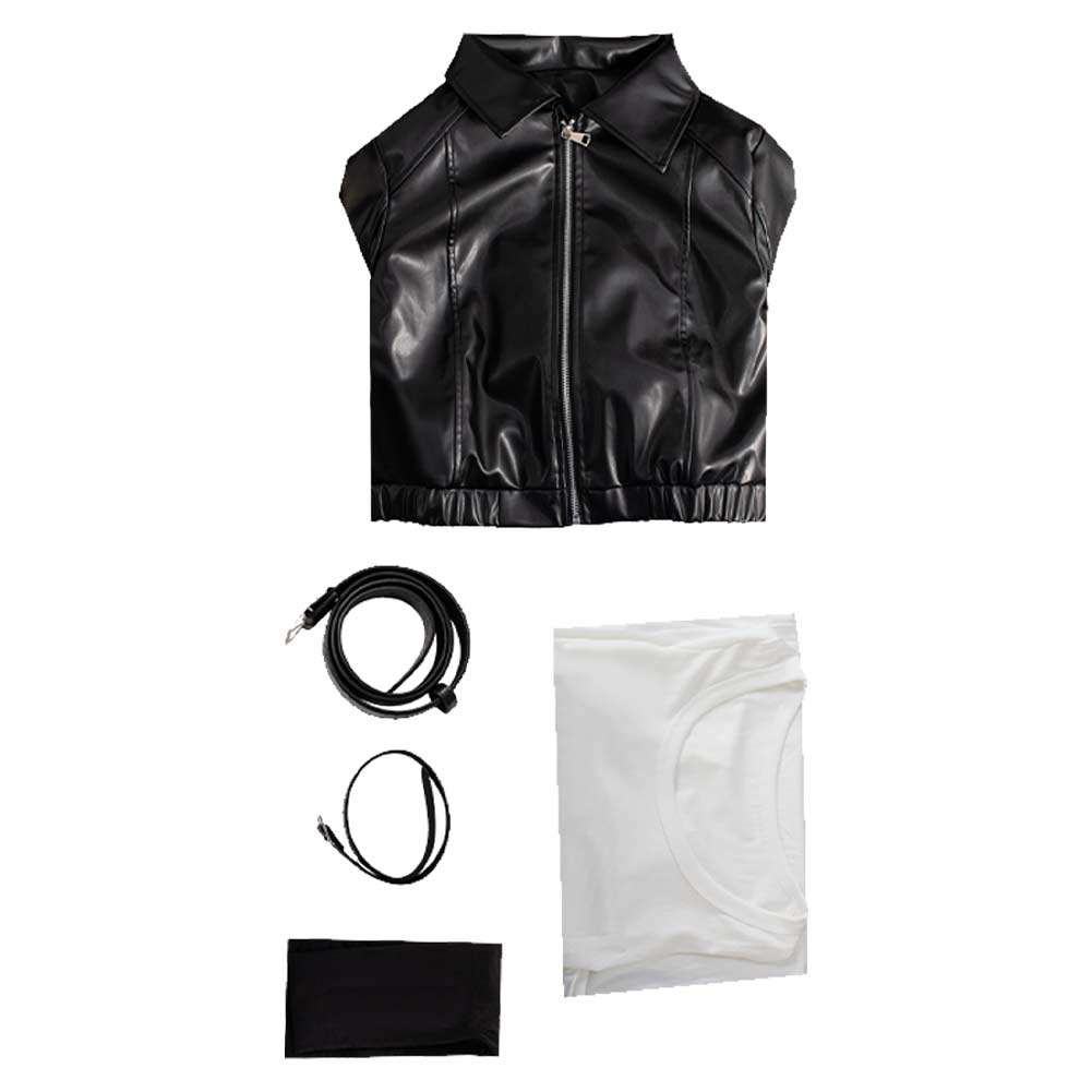 Smoking Behind the Supermarket with You Yamada Black Leather Suit Halloween Carnival Cosplay Costume