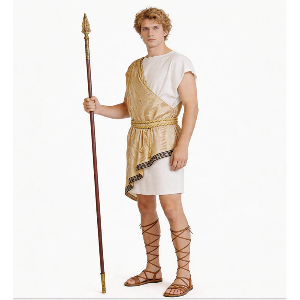 Medieval Renaissance Roman Soldier Yellow Outfit Halloween Carnival Cosplay Costume