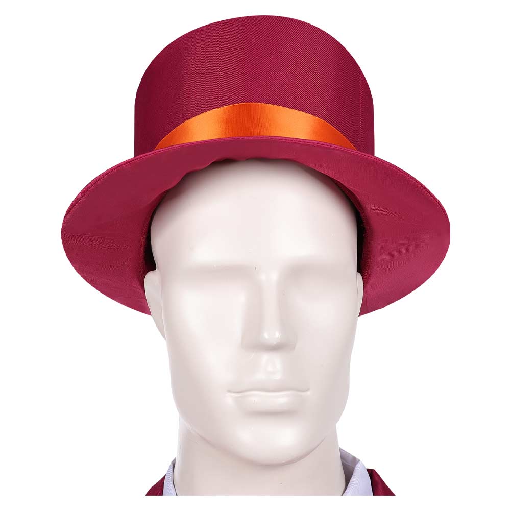 The Lllusionist Men Red Suit Hat Set Magician Halloween Carnival Party Cosplay Costume