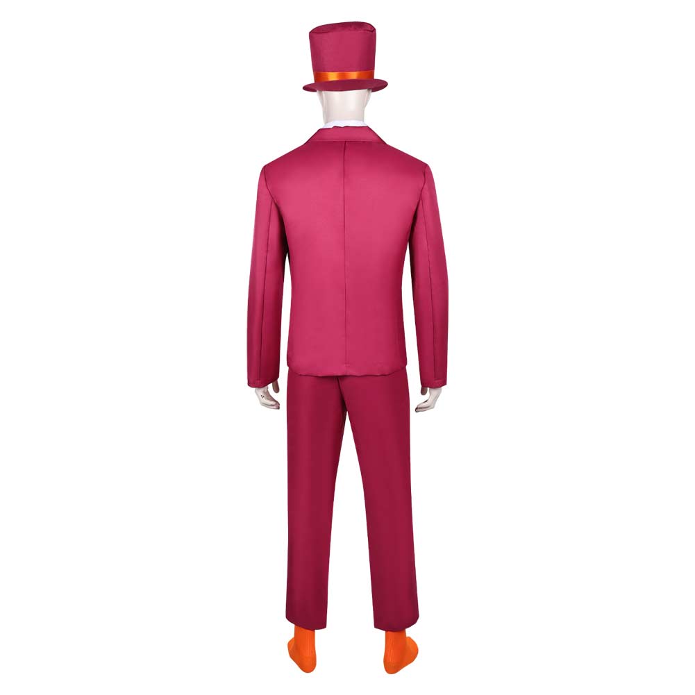 The Lllusionist Men Red Suit Hat Set Magician Halloween Carnival Party Cosplay Costume