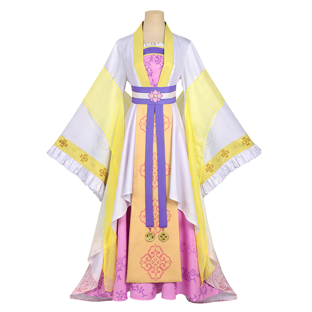 Though I Am an Inept Villainess Huang Linglin Women Yellow Dress Halloween Carnival Cosplay Costume