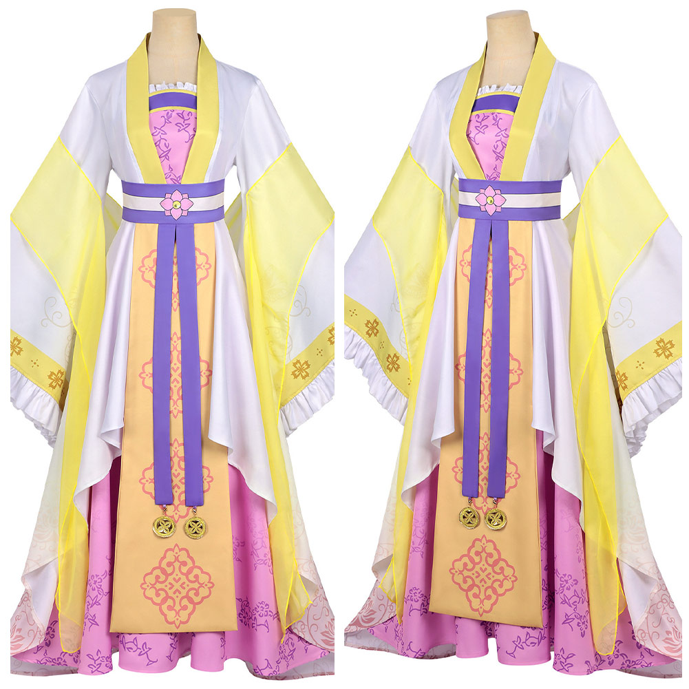 Though I Am an Inept Villainess Huang Linglin Women Yellow Dress Halloween Carnival Cosplay Costume