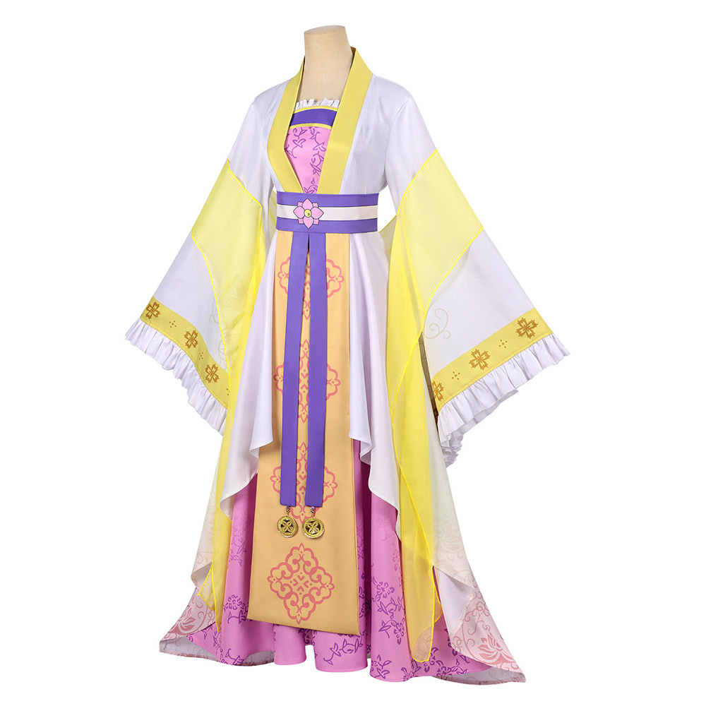Though I Am an Inept Villainess Huang Linglin Women Yellow Dress Halloween Carnival Cosplay Costume
