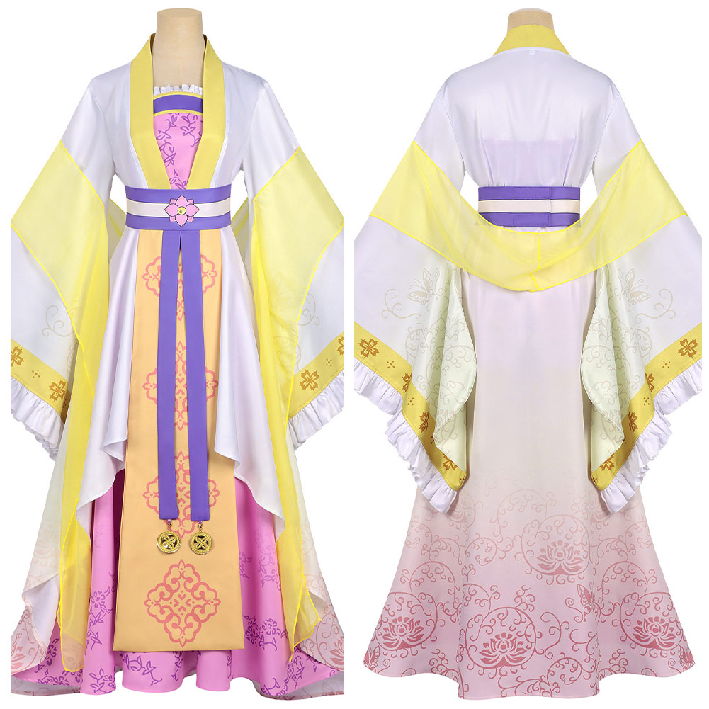 Though I Am an Inept Villainess Huang Linglin Women Yellow Dress Halloween Carnival Cosplay Costume