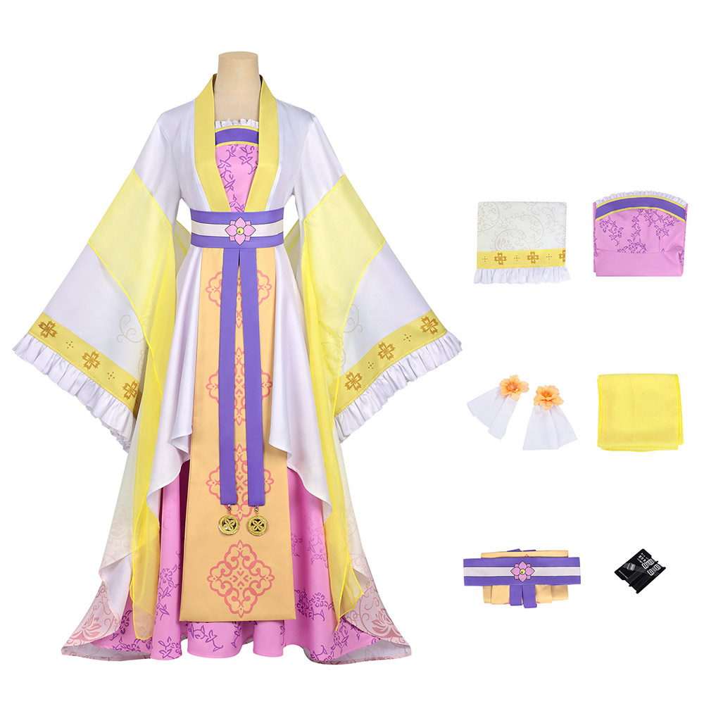 Though I Am an Inept Villainess Huang Linglin Women Yellow Dress Halloween Carnival Cosplay Costume