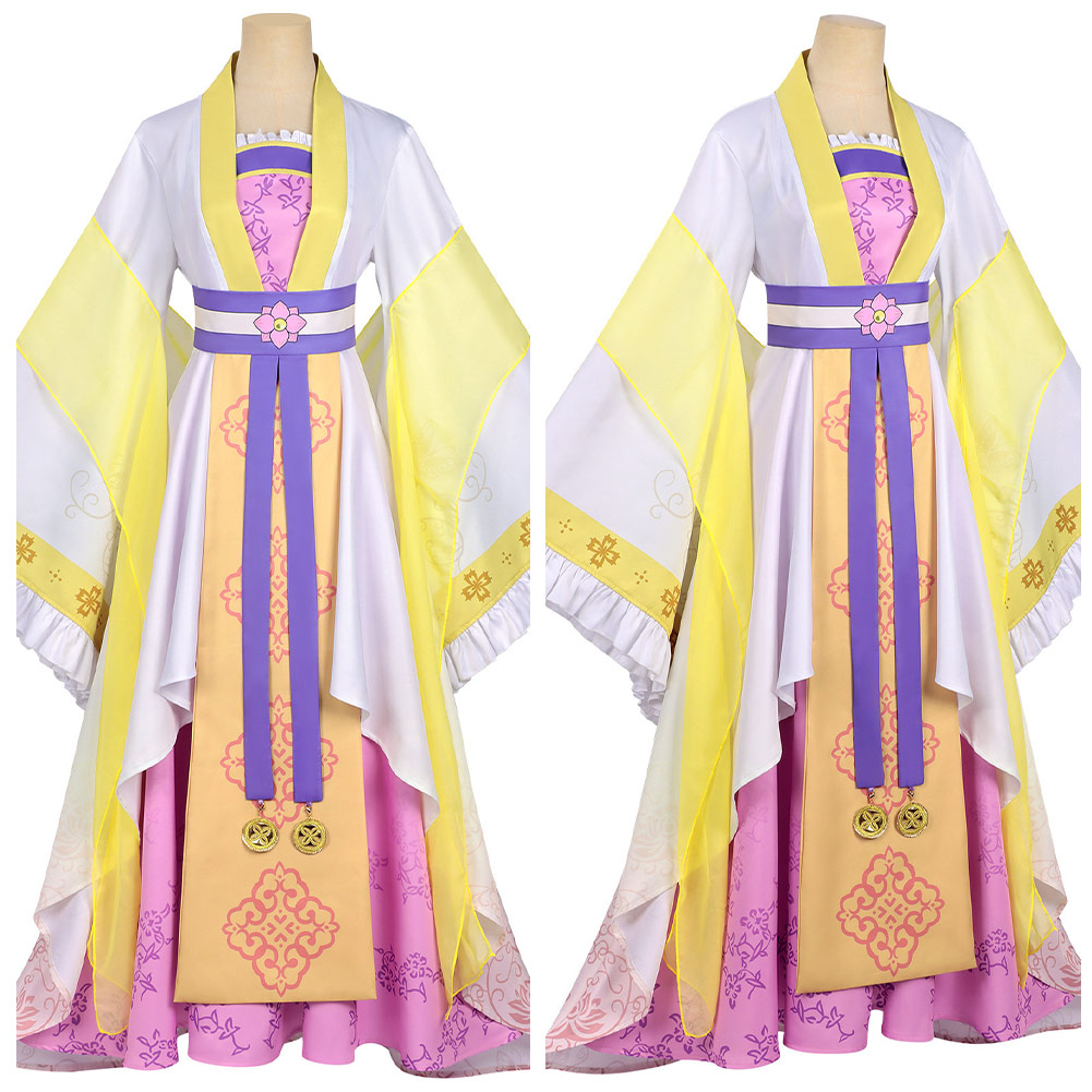 Though I Am an Inept Villainess Huang Linglin Women Yellow Dress Halloween Carnival Cosplay Costume