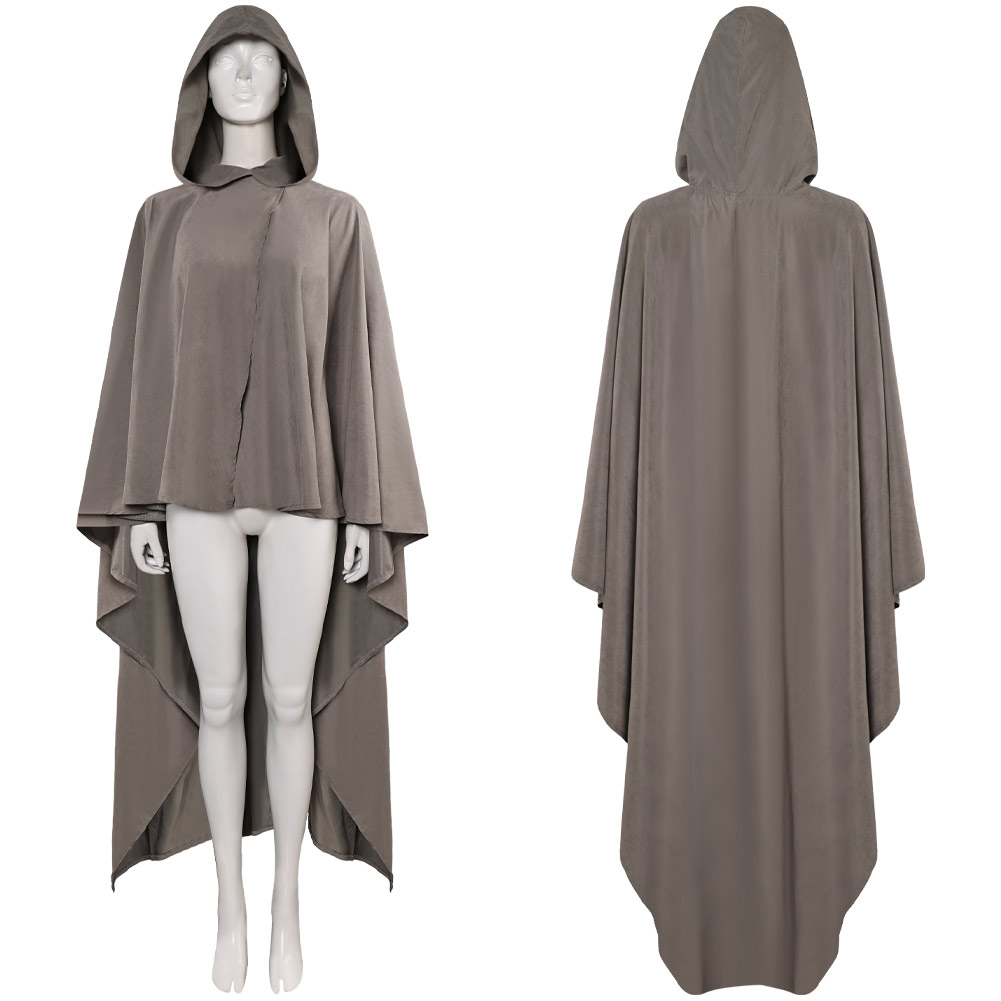 Rey Skywalker Grey Cloak Halloween Carnival Party Cosplay Costume