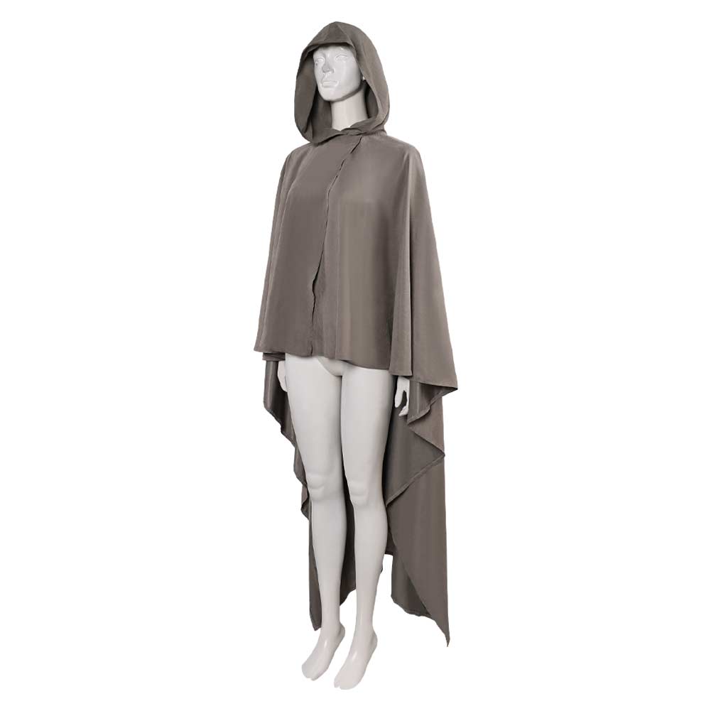 Rey Skywalker Grey Cloak Halloween Carnival Party Cosplay Costume