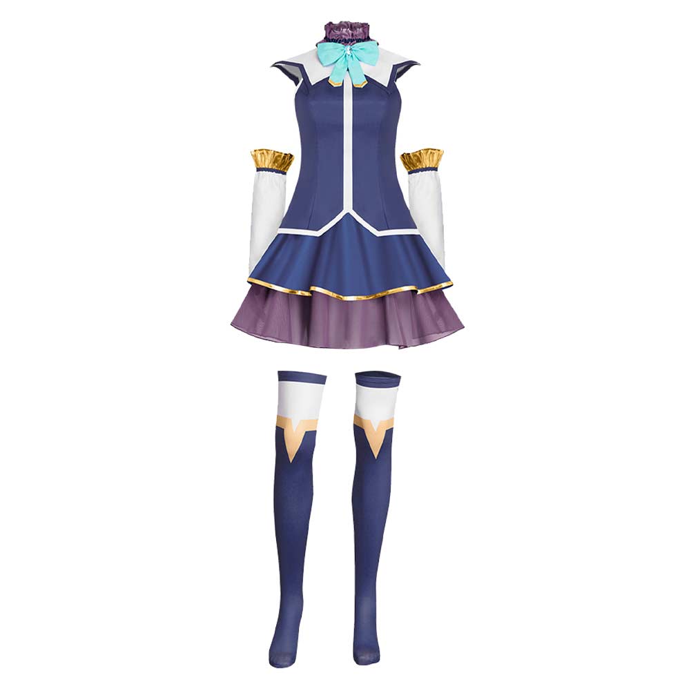 KonoSuba: God‘s Blessing on This Wonderful World!  Aqua Women Blue Dress Cosplay Costume